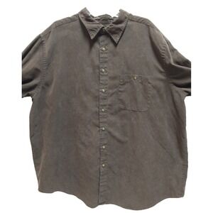 MENS HARBOR BAY LONG SLEEVE BUTTON UP SHIRT, CHAMMY FEEL, BROWN SIZE‎ 2XL